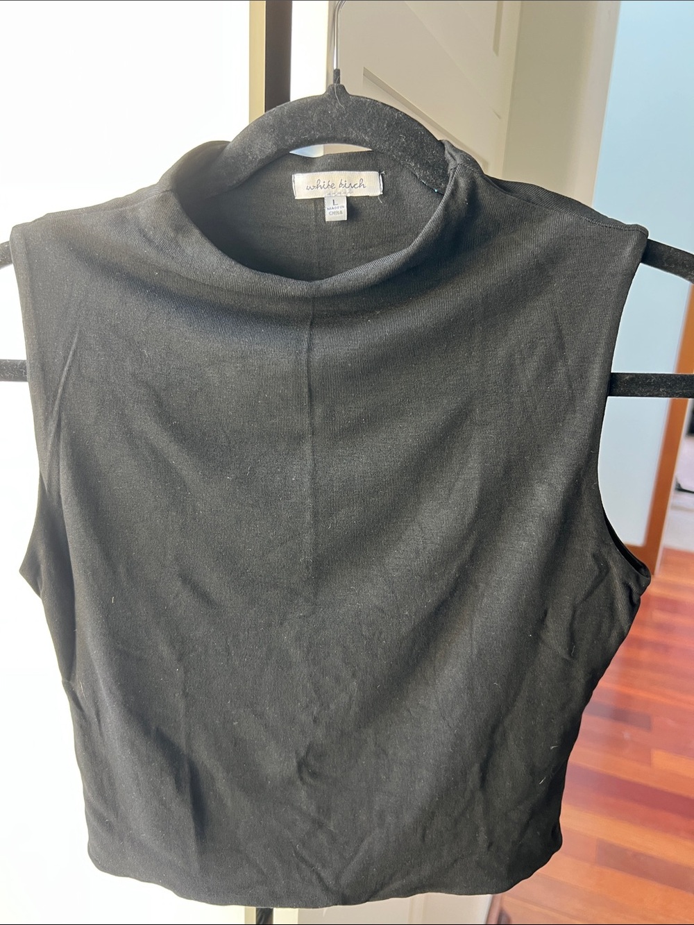 Sleeveless Cowl-Neck Top — Black